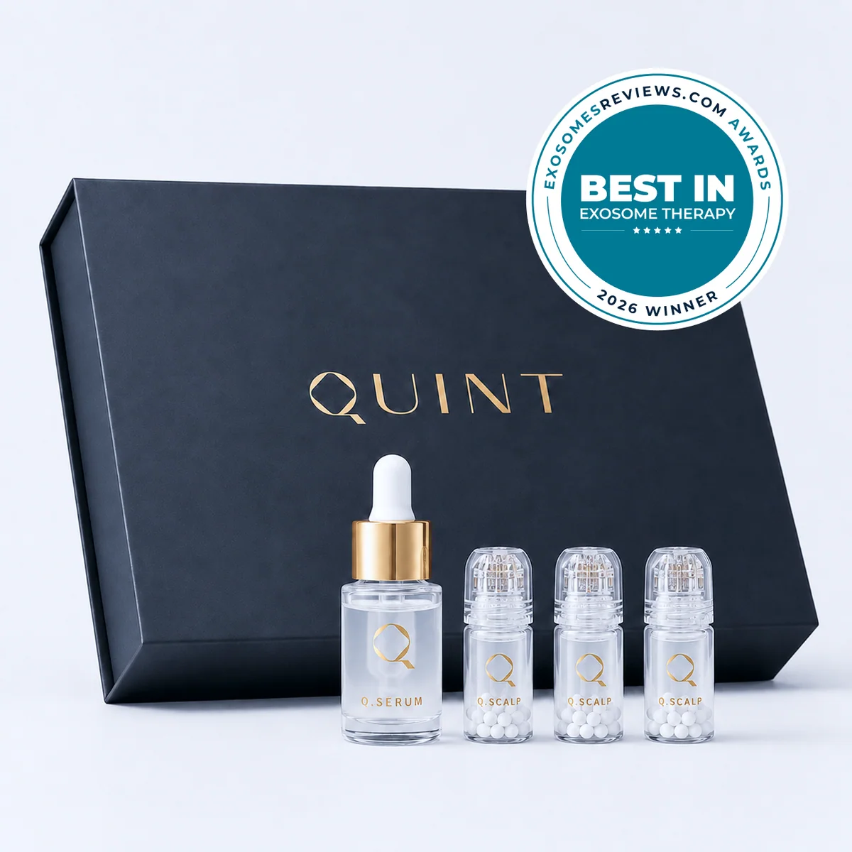 Black QUINT Q.Scalp treatment box with serum and three scalp applicator vials